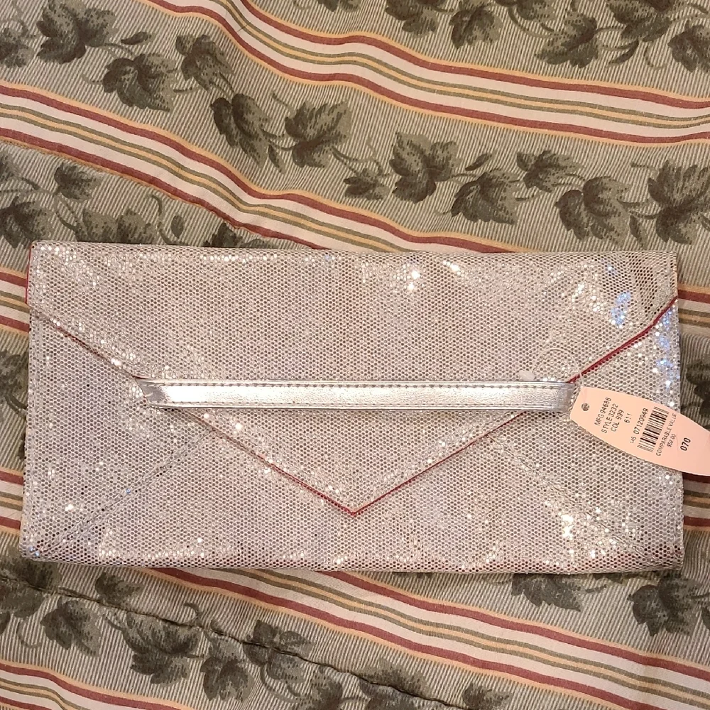 Vintage Victorias Secret Sparkling Silver Evening Clutch